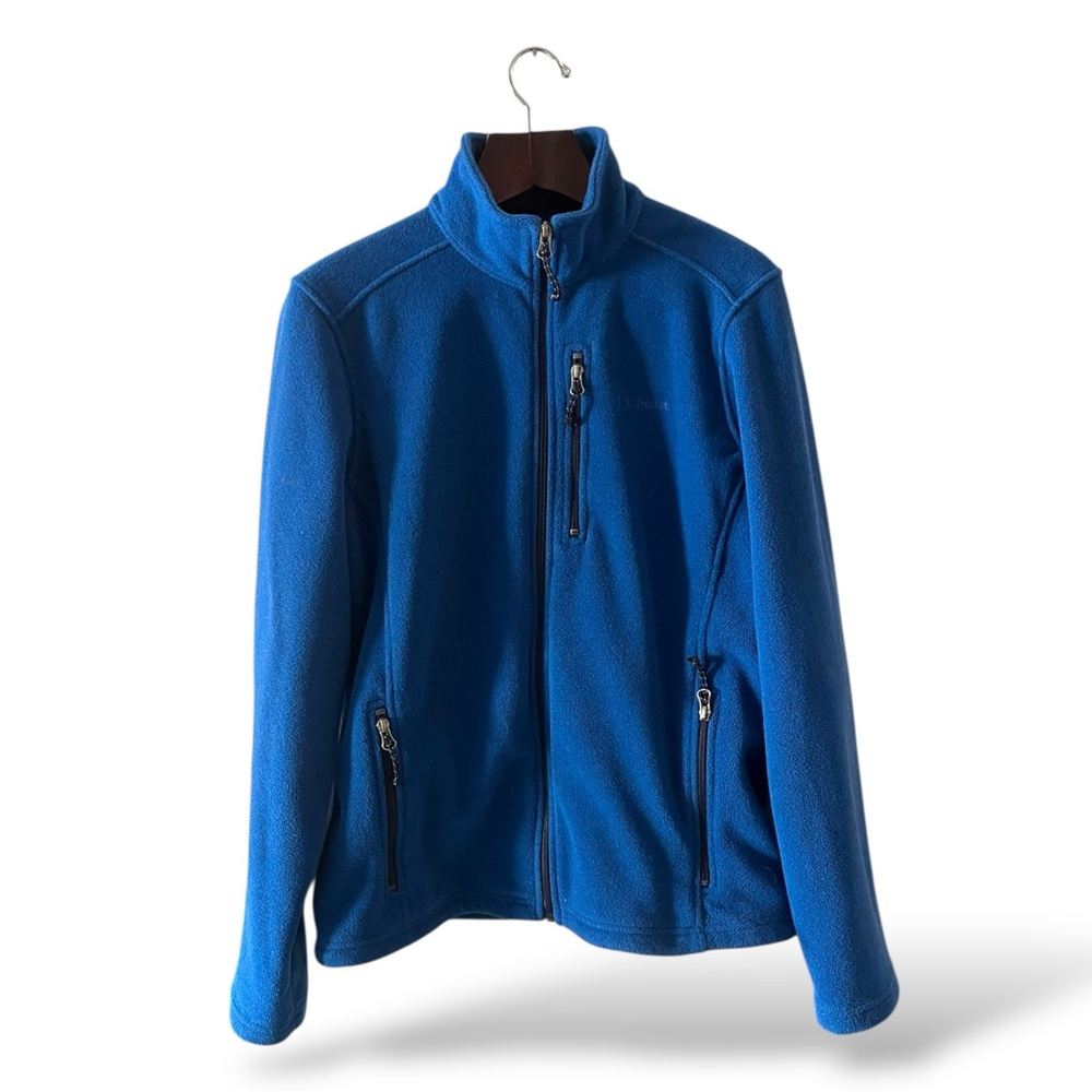 L.L Bean Cobalt Blue Fleece Jacket, Medium